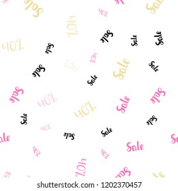 Light Multicolor vector seamless layout with discount of 40%. Colorful set of  percentage signs in simple style. Backdrop for ads, leaflets of Black Friday.