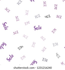 Light Multicolor vector seamless layout with discount of 30%, 40%, 50%. Colored words of sales with gradient on white background. Backdrop for ads, leaflets of Black Friday.