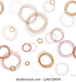 Light Multicolor vector seamless layout with circle shapes. Modern abstract illustration with colorful water drops. Pattern for design of fabric, wallpapers.