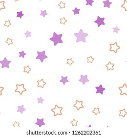 Light Multicolor vector seamless layout with bright stars. Stars on blurred abstract background with gradient. Pattern for trendy fabric, wallpapers.