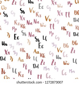 Light Multicolor vector seamless layout with latin alphabet. Abstract illustration with colored latin alphabet. Template for business cards, websites.