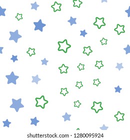 Light Multicolor vector seamless layout with bright stars. Shining colored illustration with stars. Pattern for design of fabric, wallpapers.