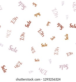Light Multicolor vector seamless layout with discount of 40%. Colored words of sales with gradient on white background. Design for business ads, commercials.