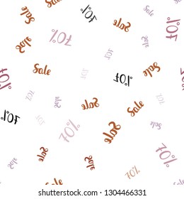 Light Multicolor vector seamless layout with discount of 70%. Gradient illustration with discount signs on white backdrop. Design for business ads, commercials.