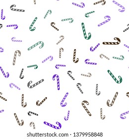 Light Multicolor vector seamless layout with christmas sweet desserts.