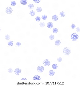 Light Multicolor vector seamless natural elegant background. Sketchy doodles with flowers on blurred background. Completely new template for your business design.