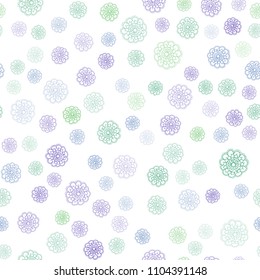 Light Multicolor vector seamless natural elegant artwork. Glitter abstract illustration with doodles and flowers. Brand-new style for your business design.