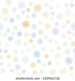 Light Multicolor vector seamless natural elegant artwork. Blurred decorative design in Indian style with flowers. Hand painted design for web, wrapping, wallpaper.