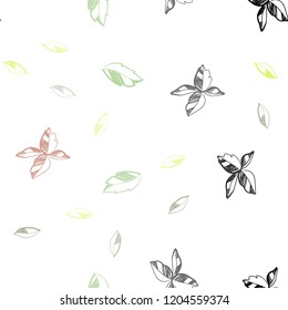 Light Multicolor vector seamless natural background with leaves. leaves on blurred abstract background with gradient. Pattern for design of fabric, wallpapers.