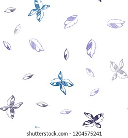 Light Multicolor vector seamless natural background with leaves. Blurred decorative design in Indian style with leaves. Pattern for design of fabric, wallpapers.