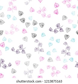 Light Multicolor vector seamless natural backdrop with leaves. Creative illustration in blurred style with leaves. Pattern for design of fabric, wallpapers.