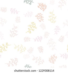 Light Multicolor vector seamless natural pattern with branches. Shining colored illustration with leaves and branches. Pattern for design of fabric, wallpapers.