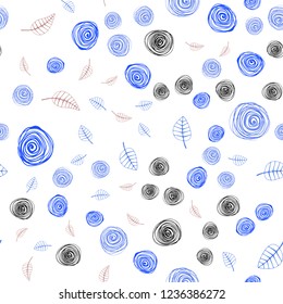 Light Multicolor vector seamless natural backdrop with leaves and flowers. Glitter abstract illustration with leaves and flowers. Pattern for trendy fabric, wallpapers.