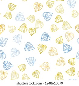 Light Multicolor vector seamless natural background with leaves. Modern geometrical abstract illustration with leaves. Pattern for design of window blinds, curtains.
