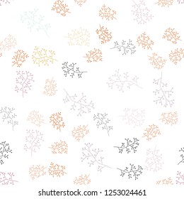 Light Multicolor vector seamless natural pattern with branches. Colorful abstract illustration with leaves in doodle style. Texture for window blinds, curtains.