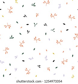 Light Multicolor vector seamless natural pattern with leaves. An elegant bright illustration with leaves in Natural style. Template for business cards, websites.