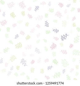 Light Multicolor vector seamless natural backdrop with leaves, branches. Doodle illustration of leaves and branches in Origami style. Pattern for trendy fabric, wallpapers.