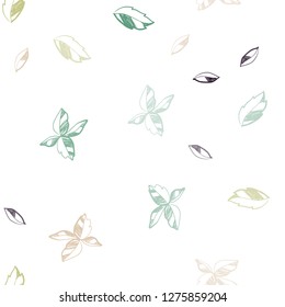 Light Multicolor vector seamless natural backdrop with leaves. leaves on elegant natural pattern with gradient. Pattern for trendy fabric, wallpapers.