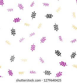 Light Multicolor vector seamless natural artwork with leaves. Shining colored illustration with leaves in doodle style. Pattern for design of fabric, wallpapers.