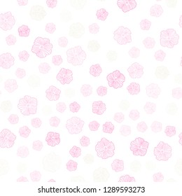 Light Multicolor vector seamless natural background with flowers. Colorful illustration in doodle style with flowers. Design for wallpaper, fabric makers.