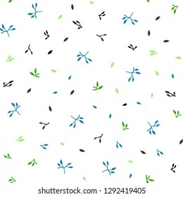 Light Multicolor vector seamless natural background with leaves. Brand new colored illustration in blurry style with leaves. Pattern for design of fabric, wallpapers.