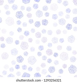 Light Multicolor vector seamless natural artwork with flowers. Flowers with gradient on white background. Texture for window blinds, curtains.
