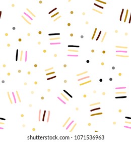 Light Multicolor vector seamless pattern with abstract lines. Decorative abstract design of repeating lines, circles. Design for textile, fabric, wallpapers.