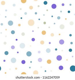 Light Multicolor vector seamless pattern with spheres. Illustration with set of shining colorful abstract circles. Pattern for design of window blinds, curtains.