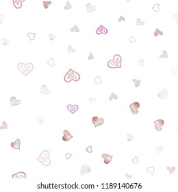 Light Multicolor vector seamless pattern with colorful hearts. Illustration with hearts in love concept for valentine's day. Beautiful design for your business advert of anniversary.