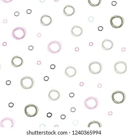 Light Multicolor vector seamless pattern with spheres. Modern abstract illustration with colorful water drops. New design for ad, poster, banner of your website.