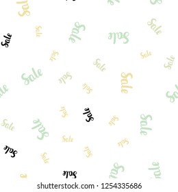 Light Multicolor vector seamless pattern with sale signs. Shining colorful illustration with isolated selling prices. Template for season sales, shopping ads.