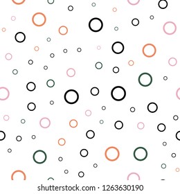 Light Multicolor vector seamless pattern with spheres. Illustration with set of shining colorful abstract circles. New design for ad, poster, banner of your website.