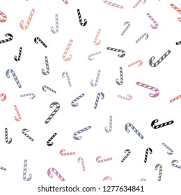 Light Multicolor vector seamless pattern with delicious xmas candies.