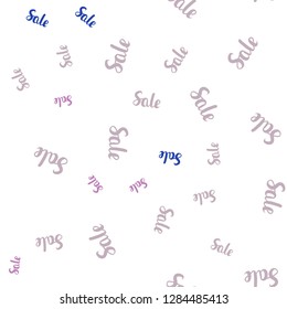 Light Multicolor vector seamless pattern with sale signs. Gradient illustration with discount signs on white backdrop. Pattern for ads, posters, banners of sales.