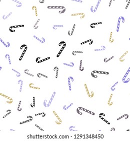 Light Multicolor vector seamless pattern with delicious xmas candies.
