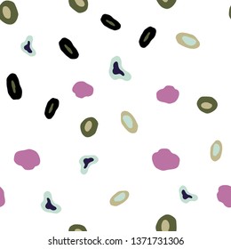 Light Multicolor vector seamless pattern with spheres. Modern abstract illustration with colorful water drops. Pattern for design of fabric, wallpapers.