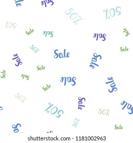 Light Multicolor vector seamless template with 50% selling. Shining colorful illustration with isolated selling prices. Design for business ads, commercials.