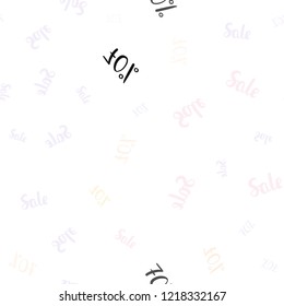 Light Multicolor vector seamless template with 70% selling. Gradient illustration with discount signs on white backdrop. Backdrop for ads, leaflets of Black Friday.