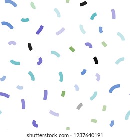 Light Multicolor vector seamless template with bent lines. Blurred geometric sample with gradient bubbles.  A completely new template for your business design.