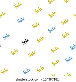 Light Multicolor vector seamless template with selling words. Illustration with signs of sales on abstract template. Backdrop for mega promotions, discounts.