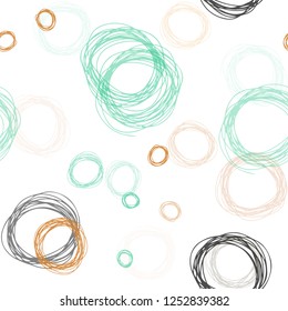 Light Multicolor vector seamless template with circles. Glitter abstract illustration with blurred drops of rain. Texture for window blinds, curtains.