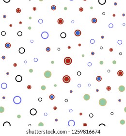 Light Multicolor vector seamless template with circles. Abstract illustration with colored bubbles in nature style. Trendy design for wallpaper, fabric makers.