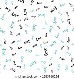 Light Multicolor vector seamless template with text LOVE YOU. Colorful illustration with quote LOVE YOU in celebration style. Texture for window blinds, curtains.