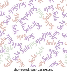 Light Multicolor vector seamless template with 70, 90% selling. Colorful set of  percentage signs in simple style. Template for season sales, shopping ads.