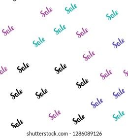 Light Multicolor vector seamless template with selling words. Abstract illustration with colorful gradient symbols of sales. Backdrop for ads, leaflets of Black Friday.