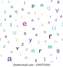 Light Multicolor vector seamless template with isolated letters. Shining colorful illustration with isolated letters. Pattern for design of fabric, wallpapers.