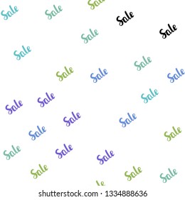 Light Multicolor vector seamless template with selling words. Shining colorful illustration with isolated selling prices. Pattern for ads, posters, banners of sales.