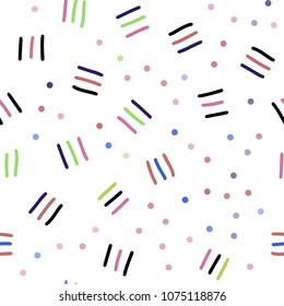 Light Multicolor vector seamless texture with elements of lines. Illustration with repetition of lines on white background. Design for textile, fabric, wallpapers.