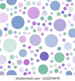 Light Multicolor vector seamless texture with disks. Abstract illustration with colored bubbles in nature style. Pattern can be used for futuristic ad, booklets.