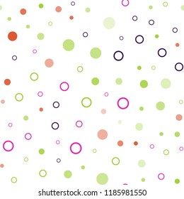 Light Multicolor vector seamless texture with disks. Blurred bubbles on abstract background with colorful gradient. Pattern for trendy fabric, wallpapers.